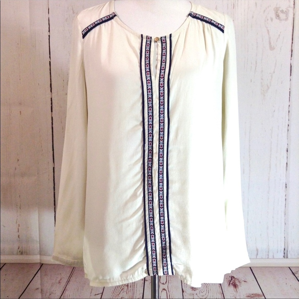 Freeway Embroidered Tunic Top Size Large